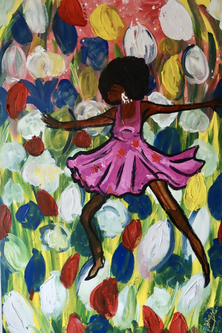 Life oh Life. acrylic on canvas & molding paste painting (75 × 116 cm) by Amsterdam artist Michelle Amo