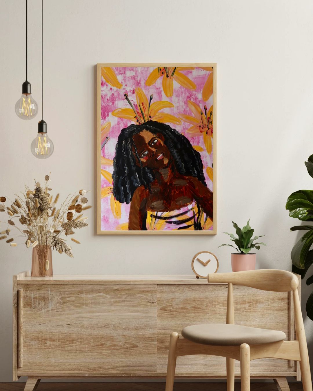 Desert flower, Oh Maria! print framed in a room