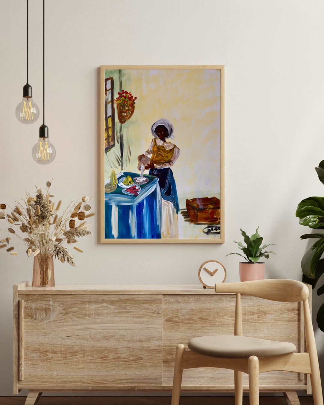 Let me tell ya (inspired by Rembrandt) print framed in a room