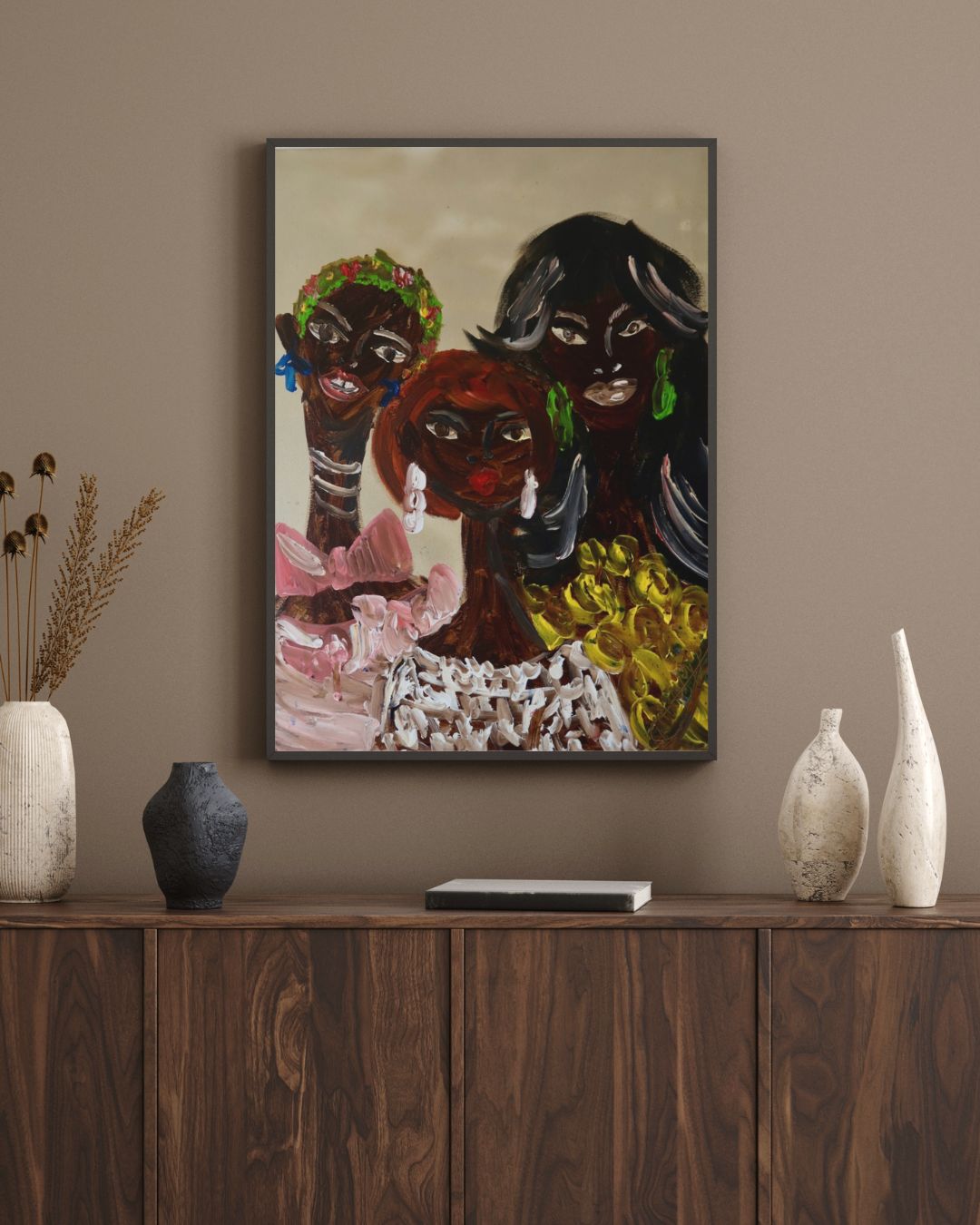 We are family print framed on a wall