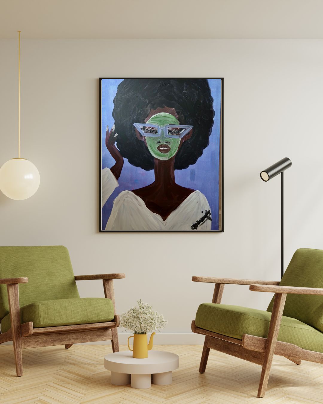 Brown Skin Girl print framed on a wall