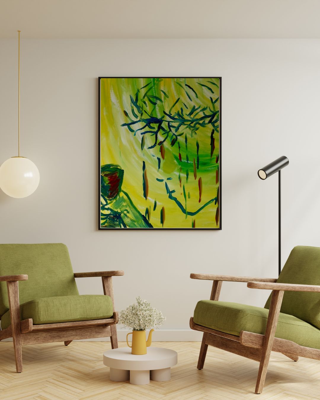 Torn Crowns and blood tears print framed in a room