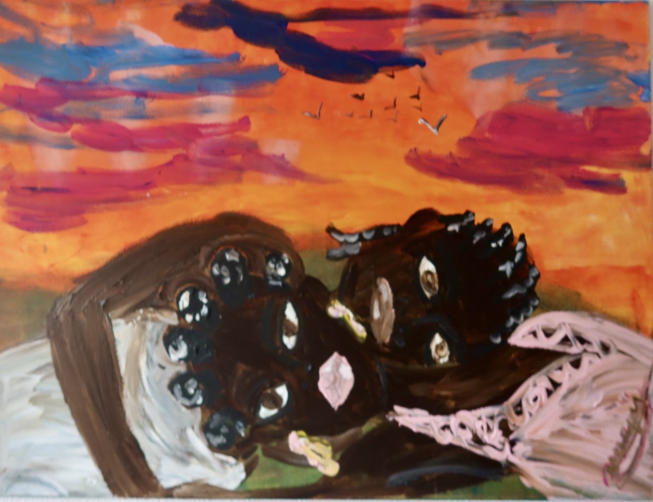 Black roses. acrylic on canvas painting (65 × 80 cm) by Amsterdam artist Michelle Amo